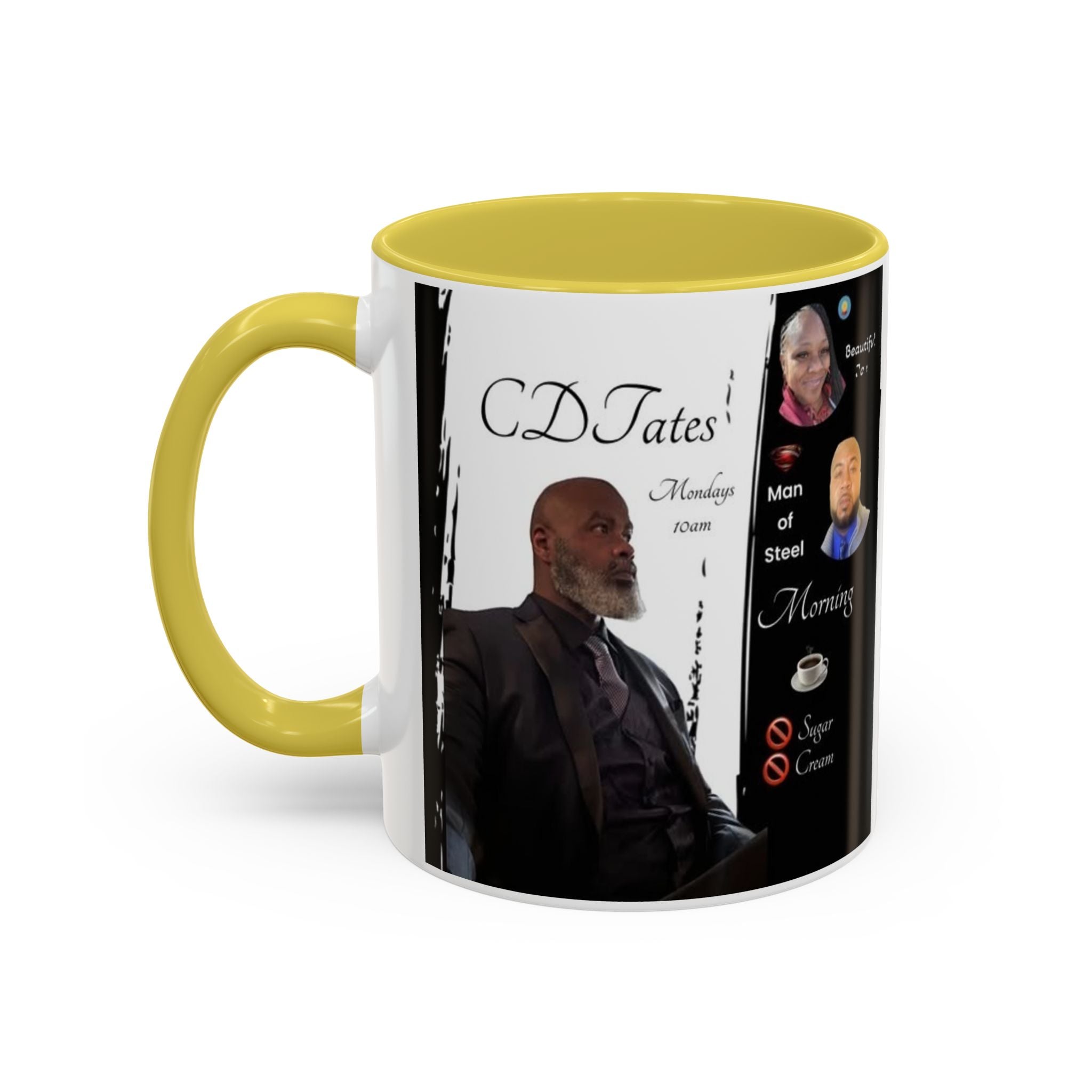 Monday Morning Coffee! No Sugar No Cream – 'Bring Your Own Quote' Inspirational Coffee Cup (11oz/15oz)