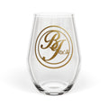 Monogram Gold Stemless Wine Glass — 11.75 oz Elegant Personalized Drinkware