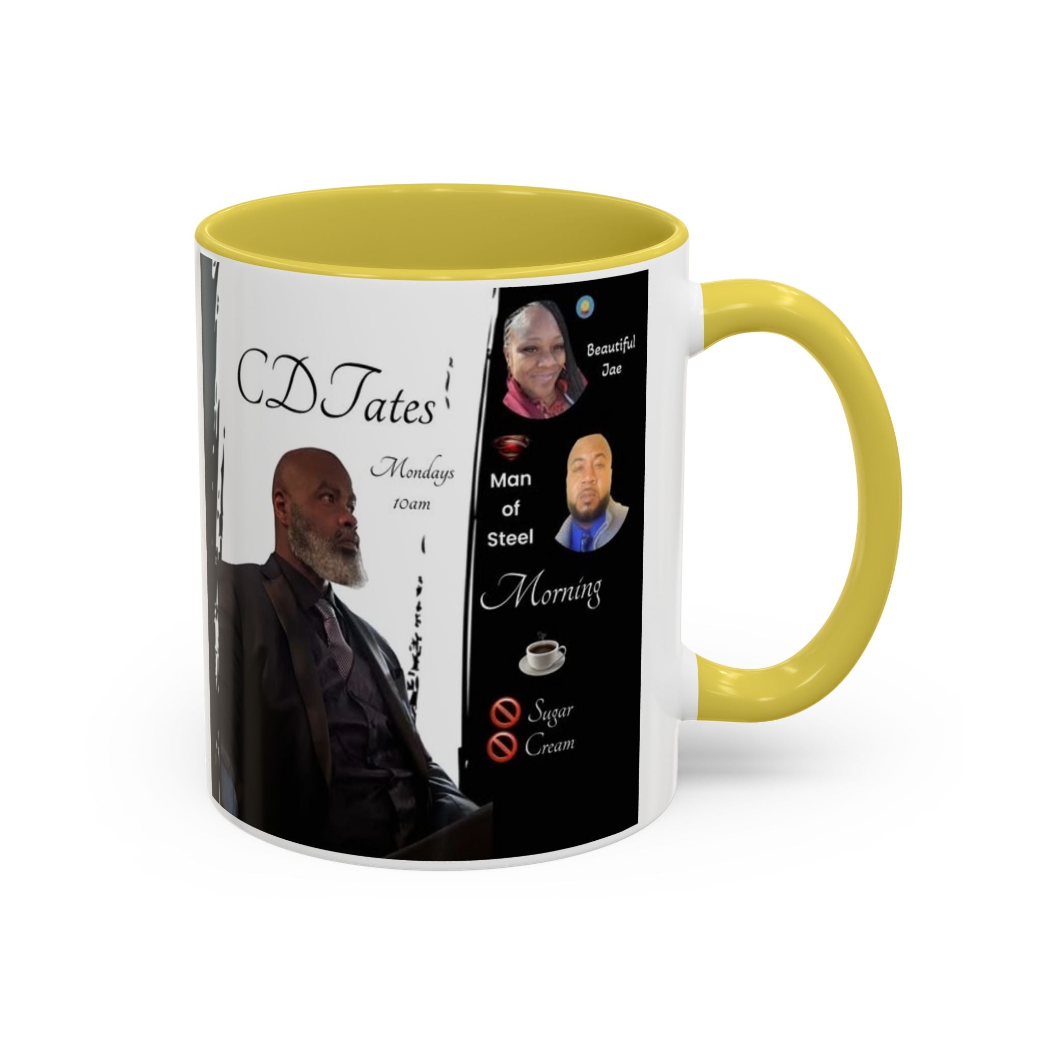 Monday Morning Coffee! No Sugar No Cream – 'Bring Your Own Quote' Inspirational Coffee Cup (11oz/15oz)