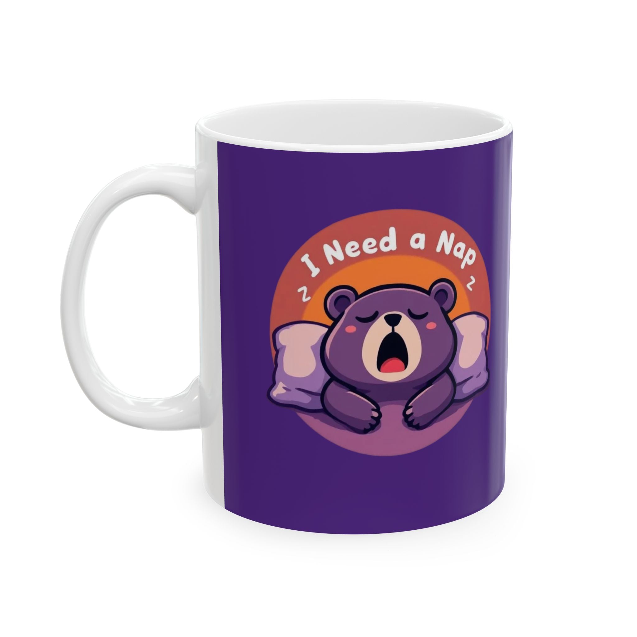 11oz/15oz Ceramic Mug — Cute Sleeping Sloth Design ('I Need a Nap') | Funny Gift for Animal Lovers & Coffee Lovers