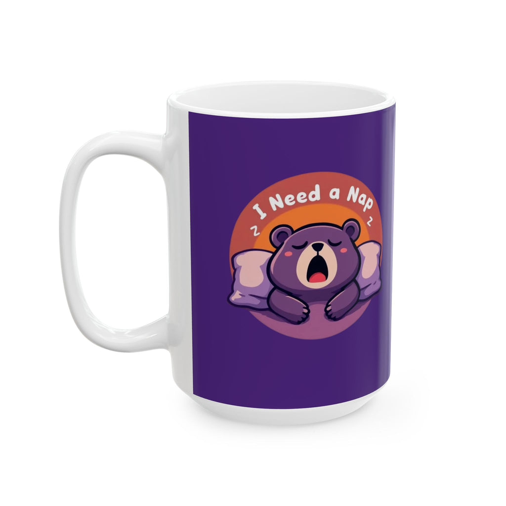 11oz/15oz Ceramic Mug — Cute Sleeping Sloth Design ('I Need a Nap') | Funny Gift for Animal Lovers & Coffee Lovers
