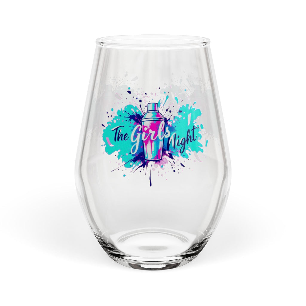 Stemless Wine Glass – “The Girls’ Night” Colorful Cocktail Design (11.75 oz)